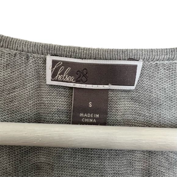 Chelsea28 Grey Blouson Sleeve Cashmere Blend Sweater Small Old Money Minimalist - Picture 9 of 9